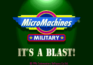 Micro Machines title screen for Sega Mega Drive